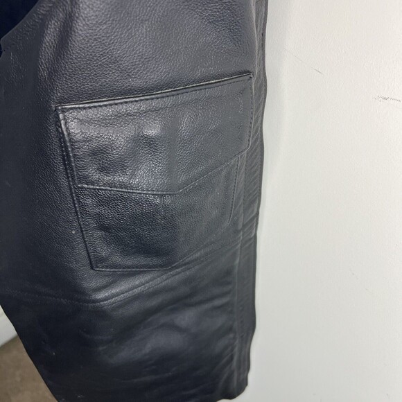 Vintage Genuine Leather Black Chaps Size Large - Altered - Picture 3 of 9